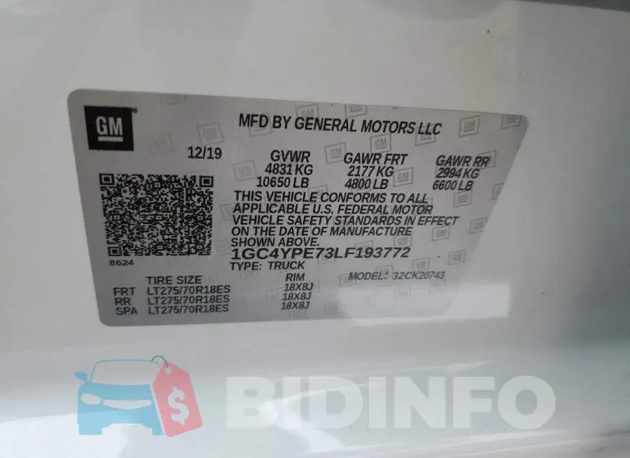 1GC4YPE73LF193772 Photo# 12