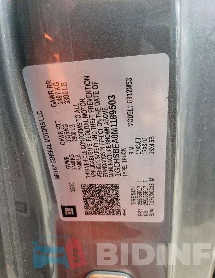 1GCHSBEA0M1189503 Photo# 12