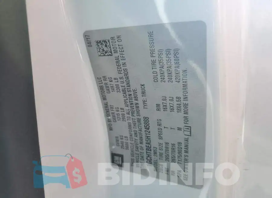 1GCHTBEA5H1245888 Photo# 13