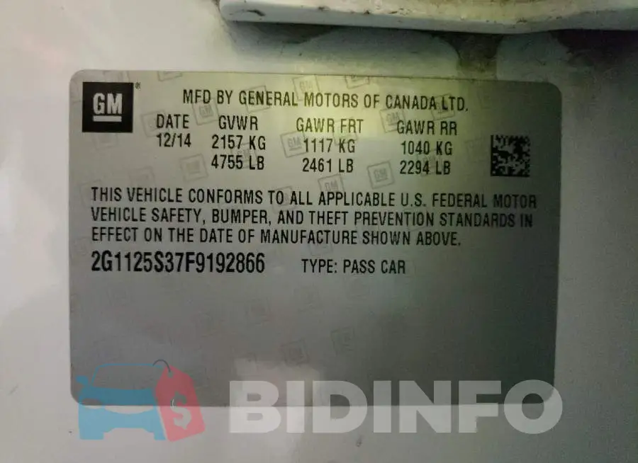 2G1125S37F9192866 Photo# 12
