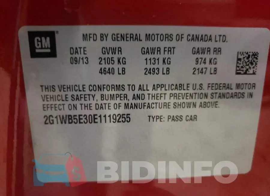 2G1WB5E30E1119255 Photo# 12