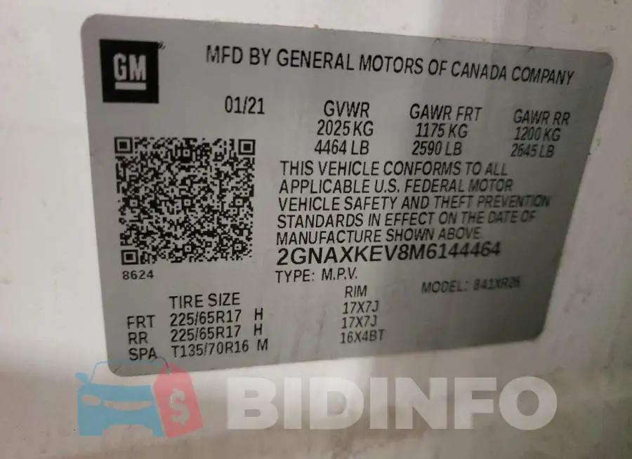 2GNAXKEV8M6144464 Photo# 13