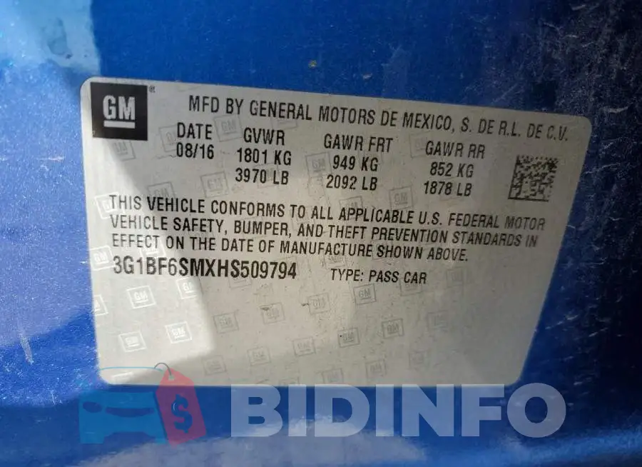 3G1BF6SMXHS509794 Photo# 12