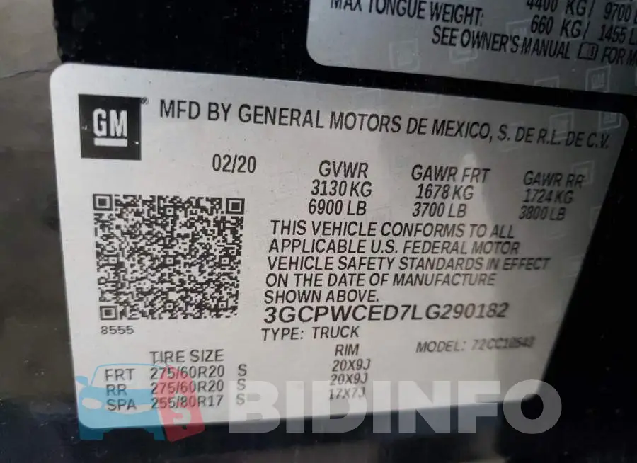 3GCPWCED7LG290182 Photo# 10