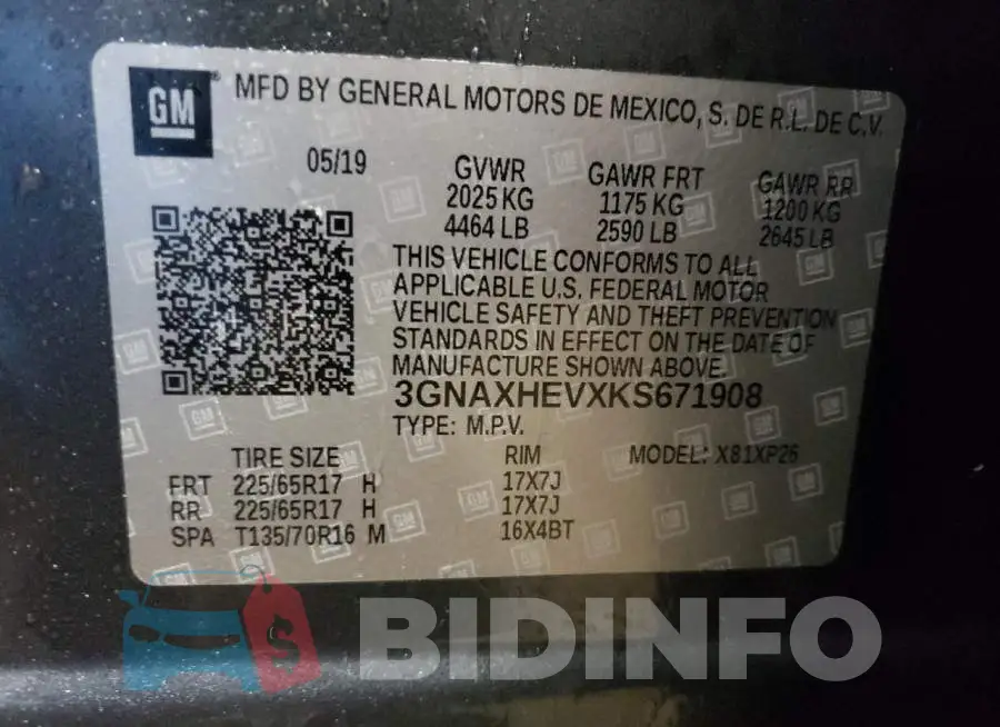 3GNAXHEVXKS671908 Photo# 14
