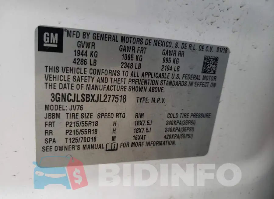 3GNCJLSBXJL277518 Photo# 13