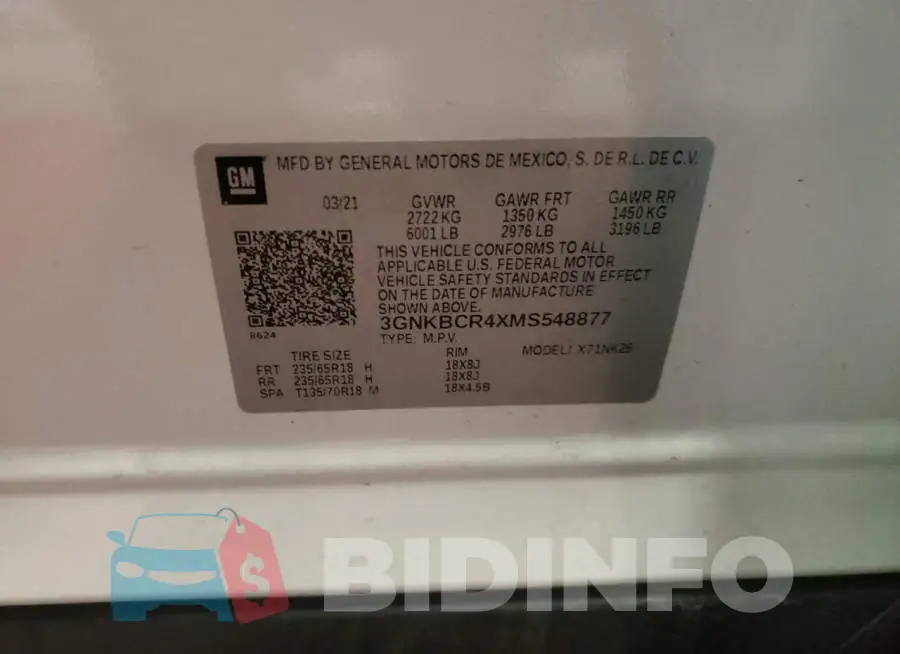 3GNKBCR4XMS548877 Photo# 14