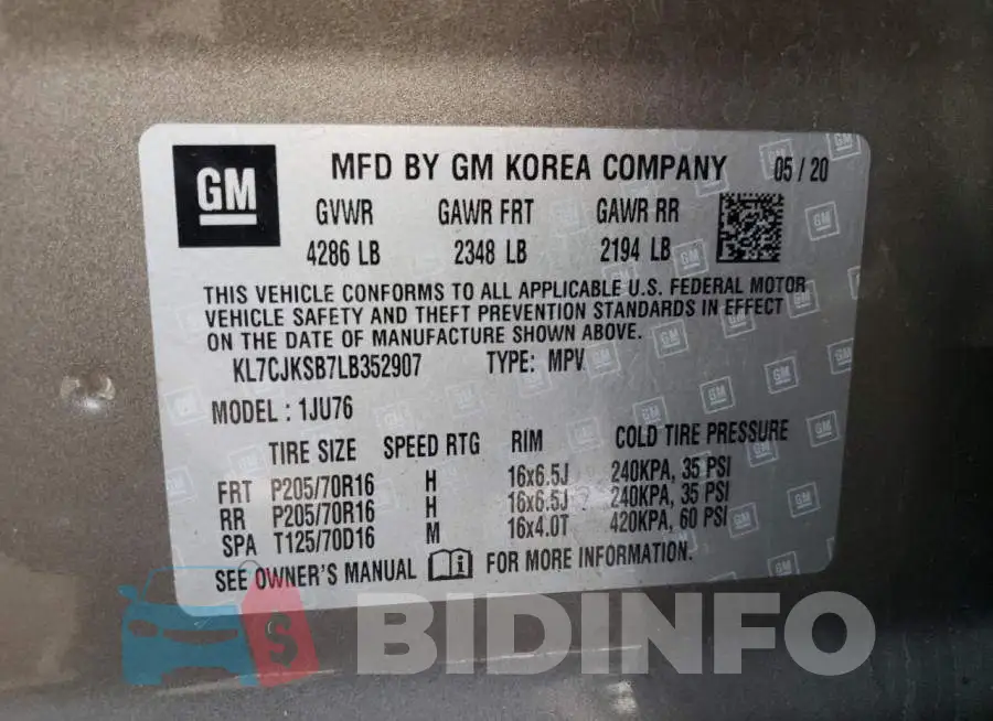 KL7CJKSB7LB352907 Photo# 10