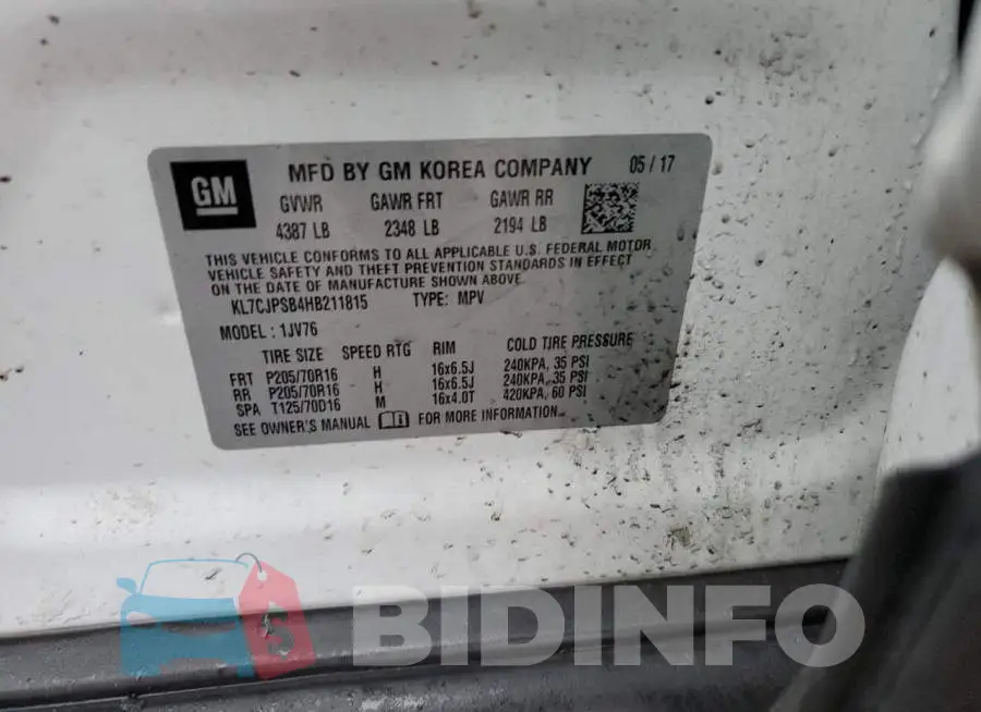 KL7CJPSB4HB211815 Photo# 12