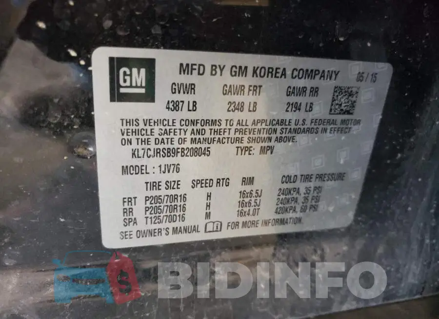 KL7CJRSB9FB208045 Photo# 10