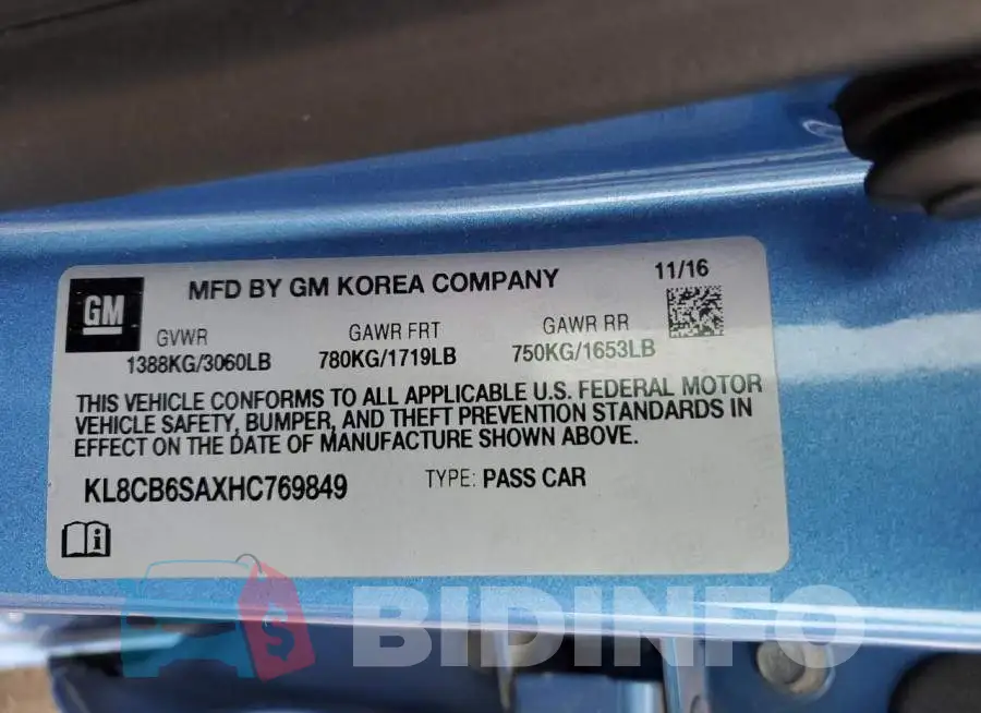 KL8CB6SAXHC769849 Photo# 12