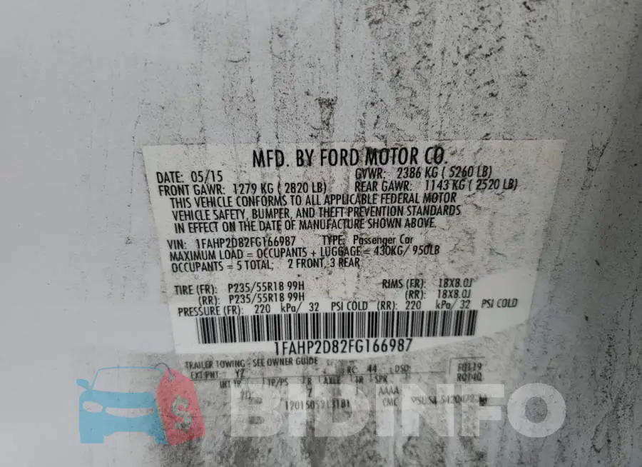 1FAHP2D82FG166987 Photo# 10