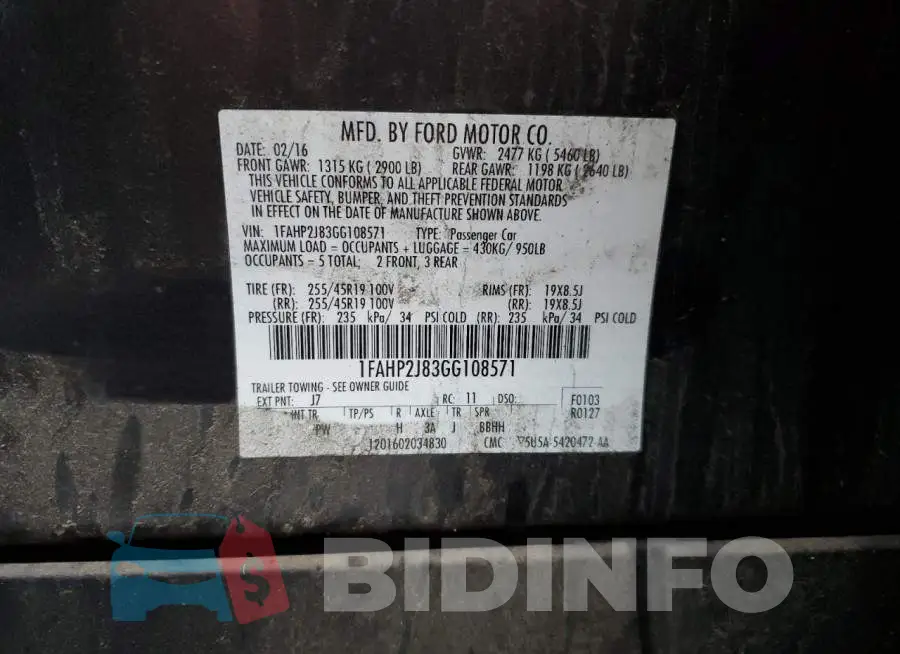1FAHP2J83GG108571 Photo# 12