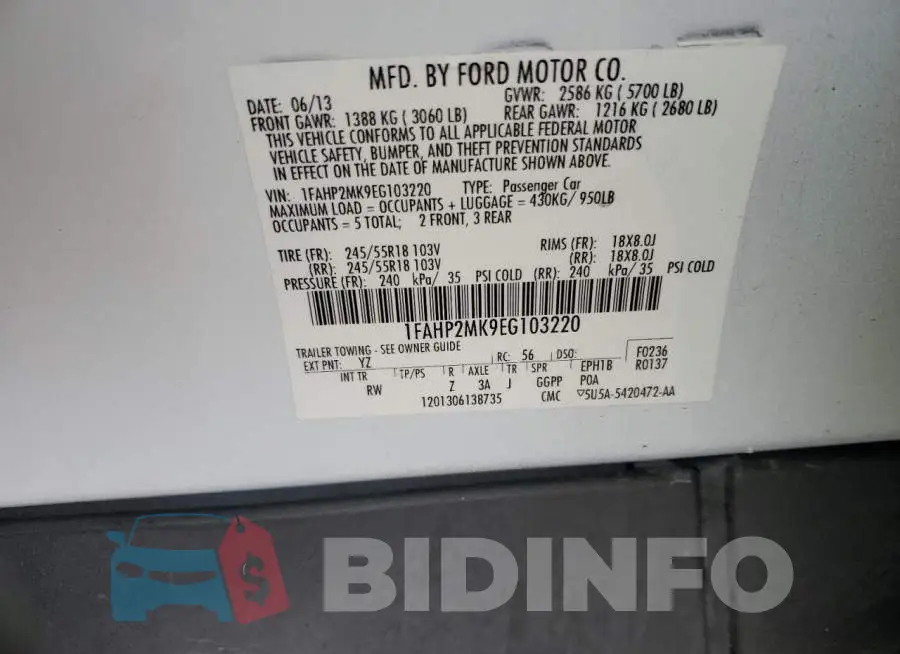 1FAHP2MK9EG103220 Photo# 12