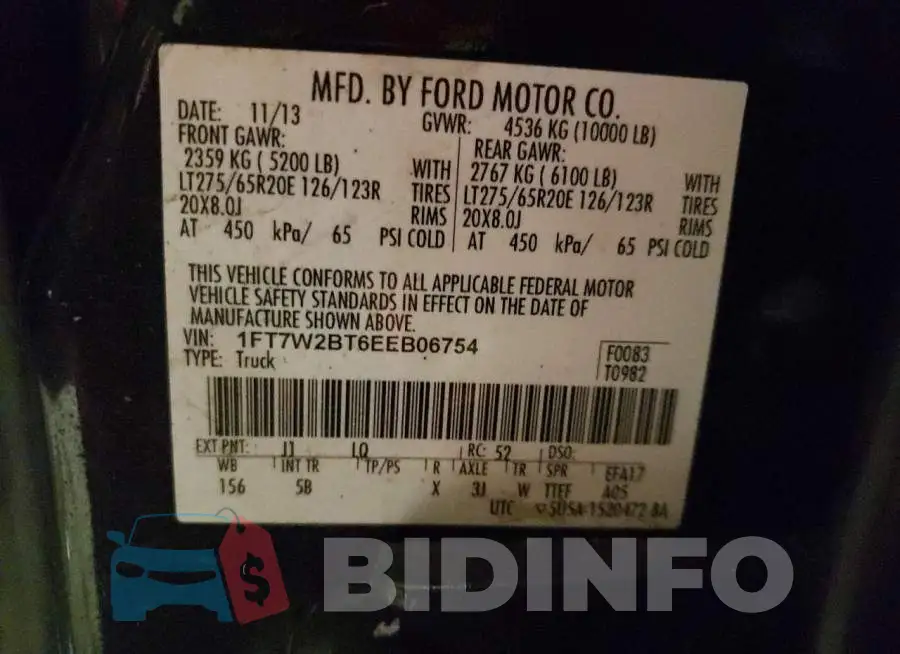 1FT7W2BT6EEB06754 Photo# 12