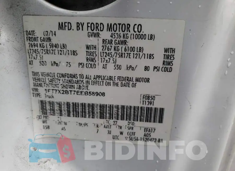 1FT7X2BT7EEB58908 Photo# 13