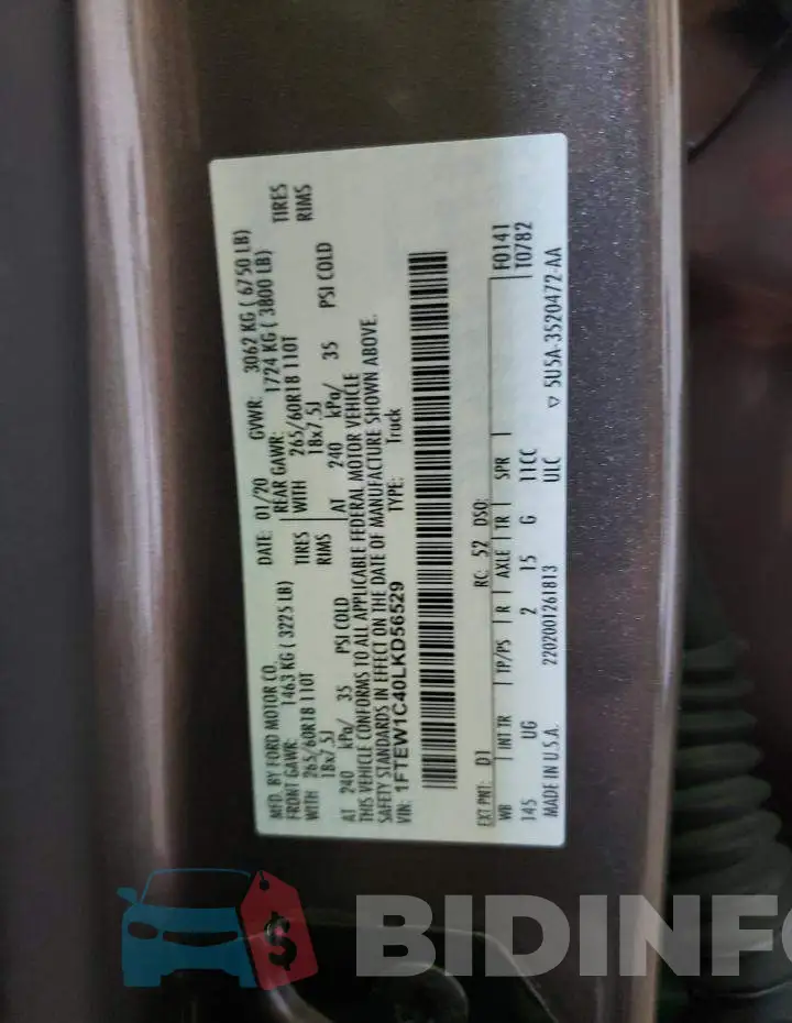 1FTEW1C40LKD56529 Photo# 12