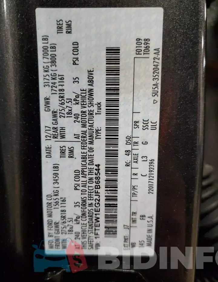 1FTEW1EG2JFB68544 Photo# 13