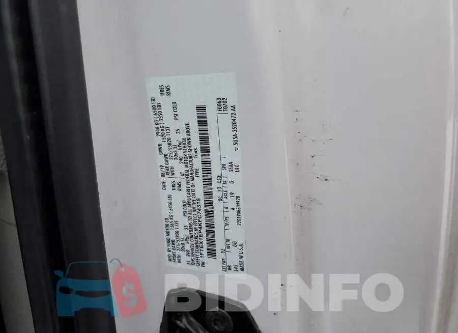 1FTEX1EP4KFC74315 Photo# 12