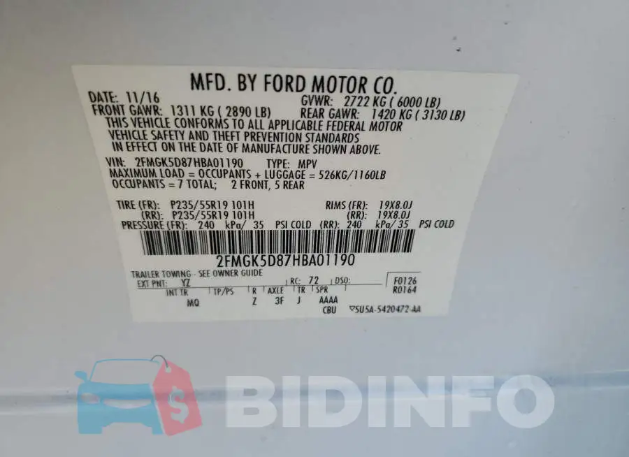 2FMGK5D87HBA01190 Photo# 13