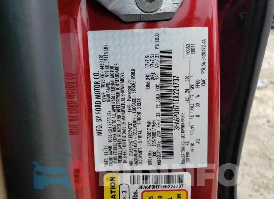3FA6P0H71ER224737 Photo# 12