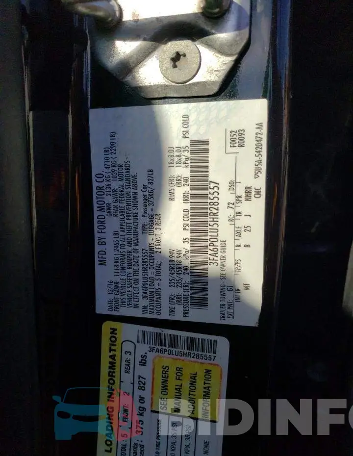 3FA6P0LU5HR285557 Photo# 12