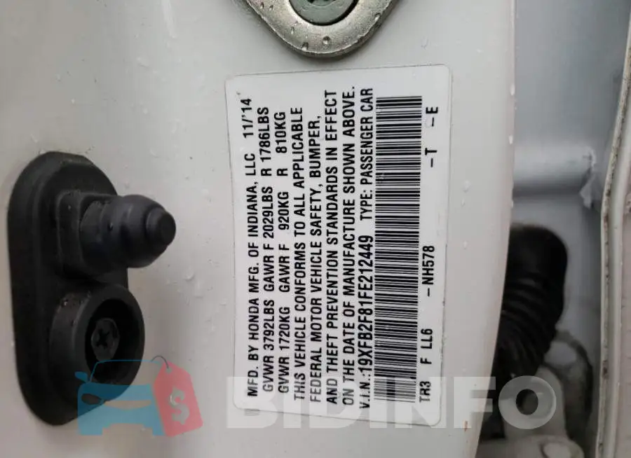 19XFB2F81FE212449 Photo# 12