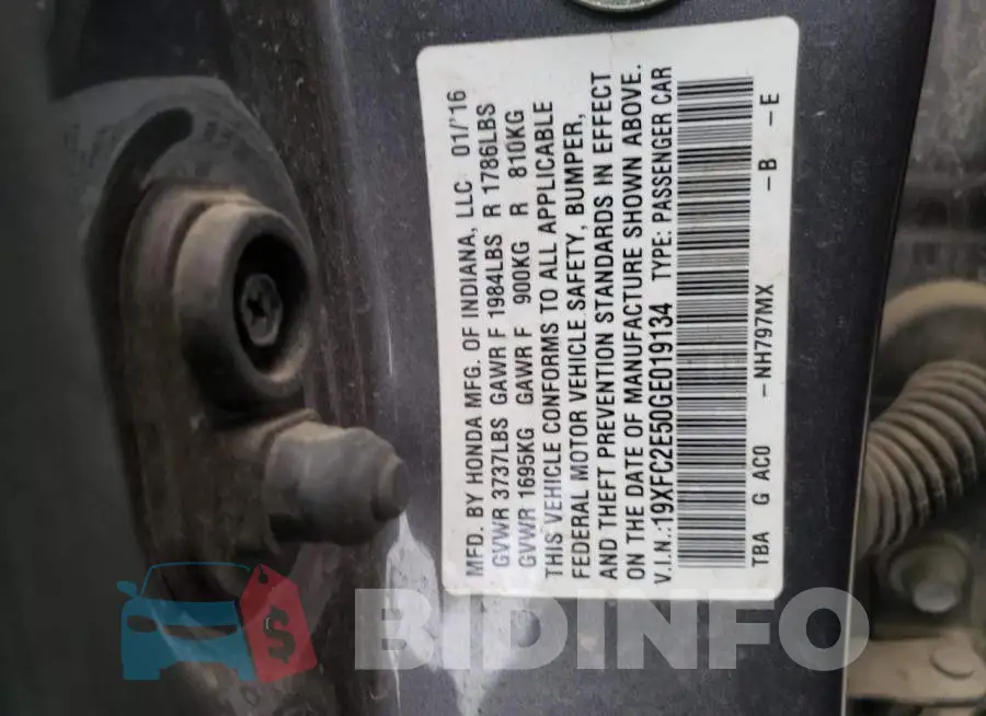 19XFC2E50GE019134 Photo# 13