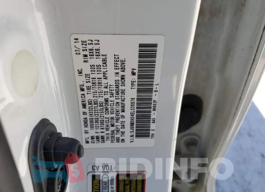 5J6RM3H34EL039976 Photo# 13