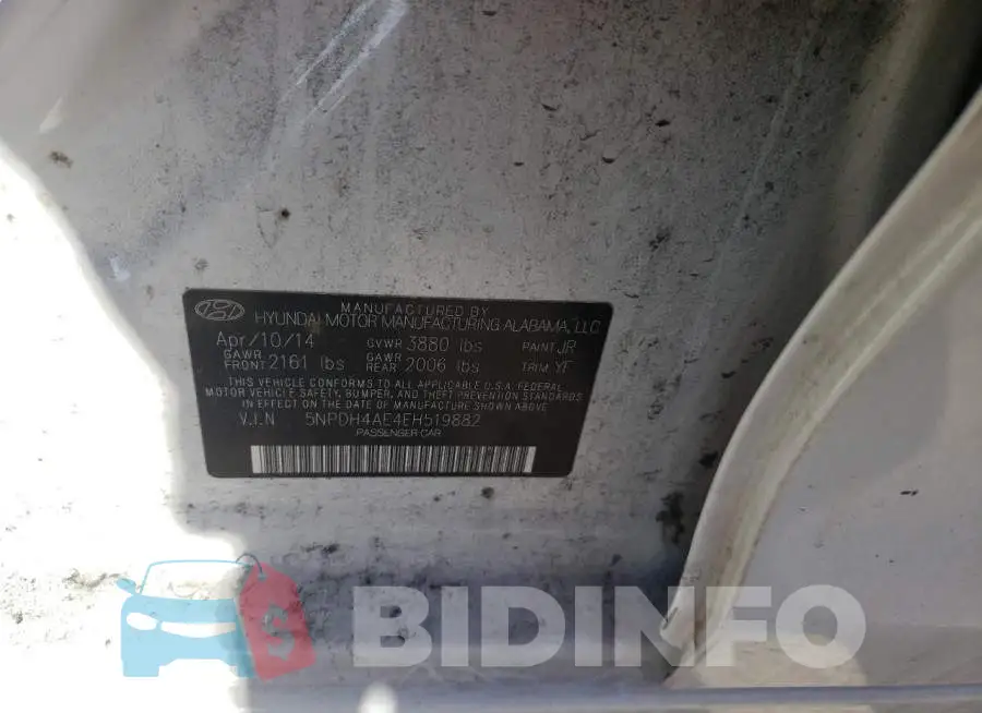 5NPDH4AE4EH519882 Photo# 12