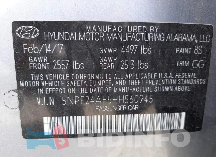 5NPE24AF5HH560945 Photo# 12