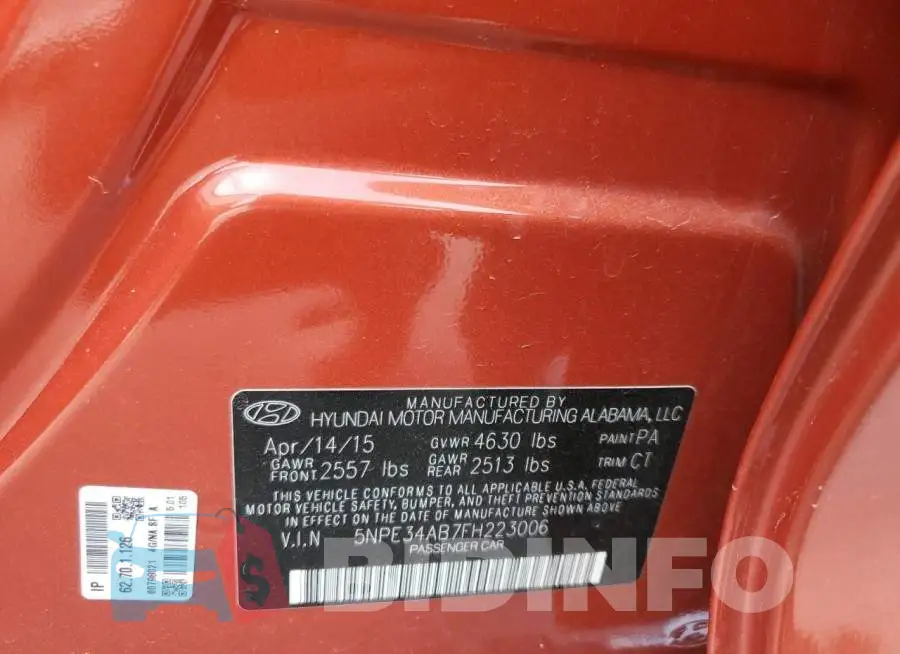 5NPE34AB7FH223006 Photo# 12