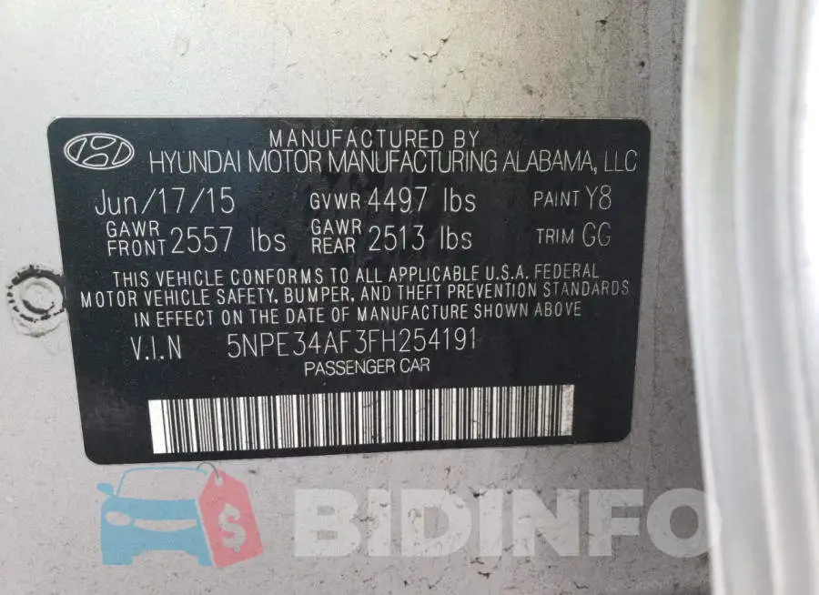 5NPE34AF3FH254191 Photo# 12