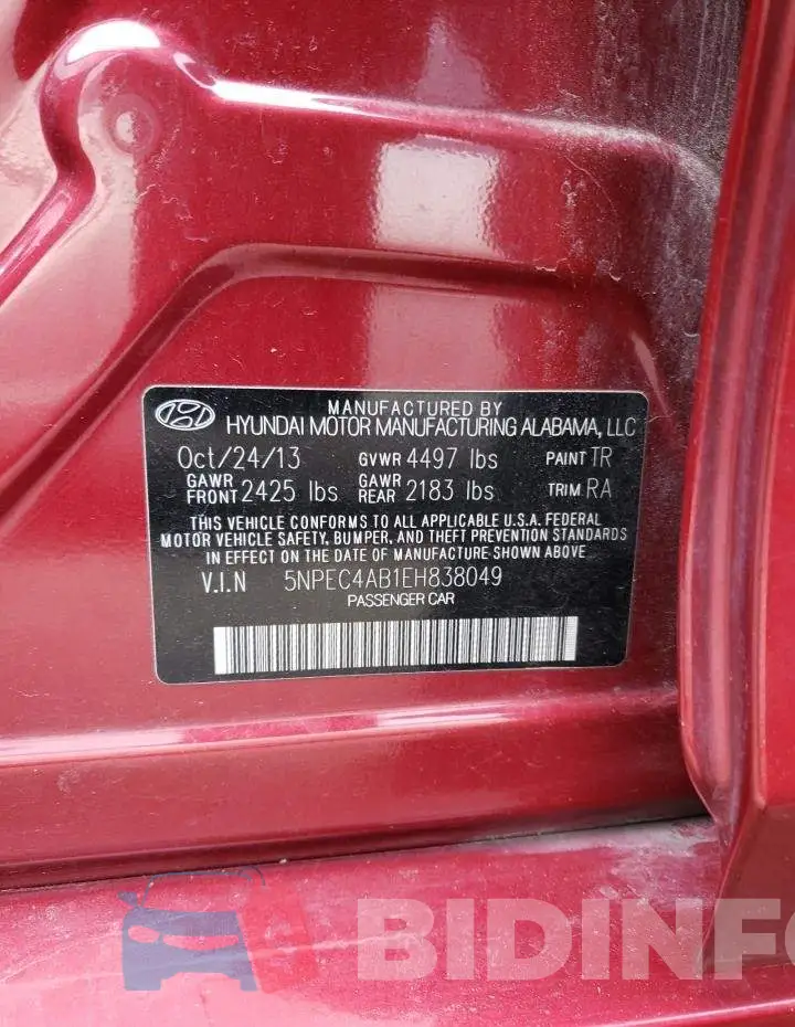 5NPEC4AB1EH838049 Photo# 12