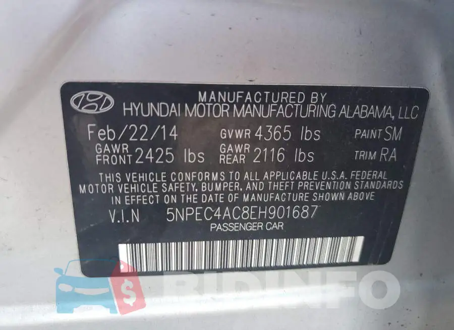5NPEC4AC8EH901687 Photo# 12