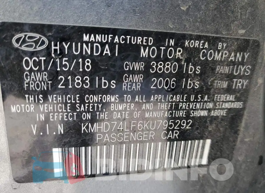 KMHD74LF6KU795292 Photo# 12