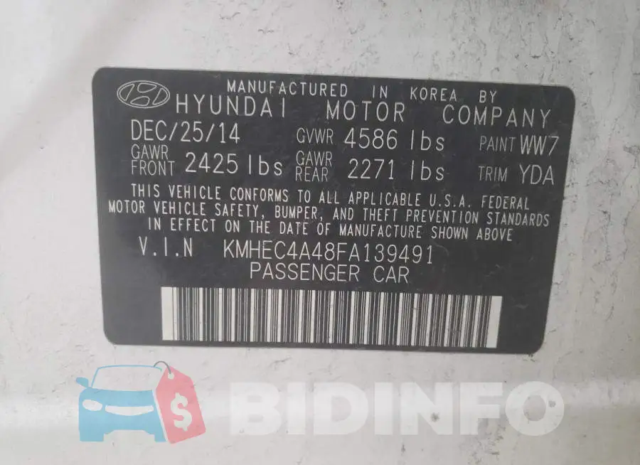 KMHEC4A48FA139491 Photo# 12