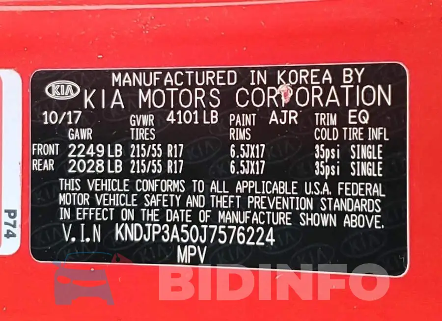 KNDJP3A50J7576224 Photo# 12