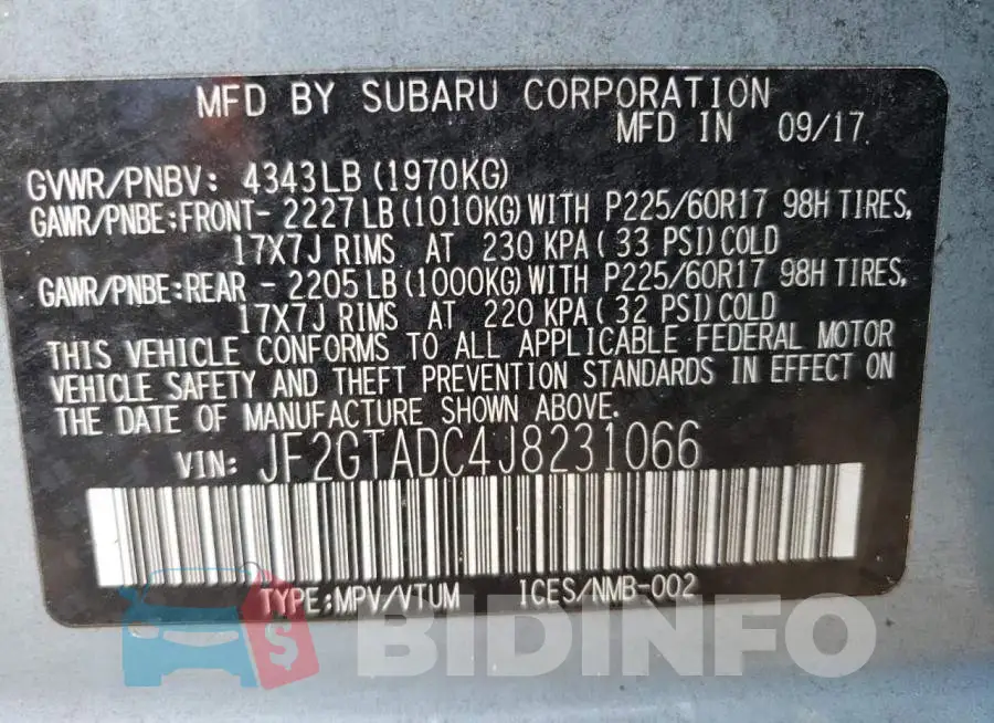 JF2GTADC4J8231066 Photo# 13