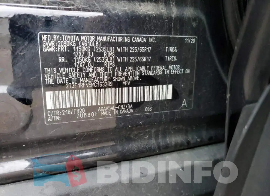 2T3F1RFV5MC163289 Photo# 13