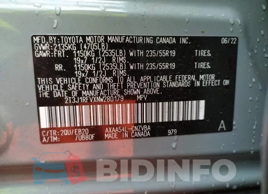2T3J1RFVXNW280179 Photo# 12