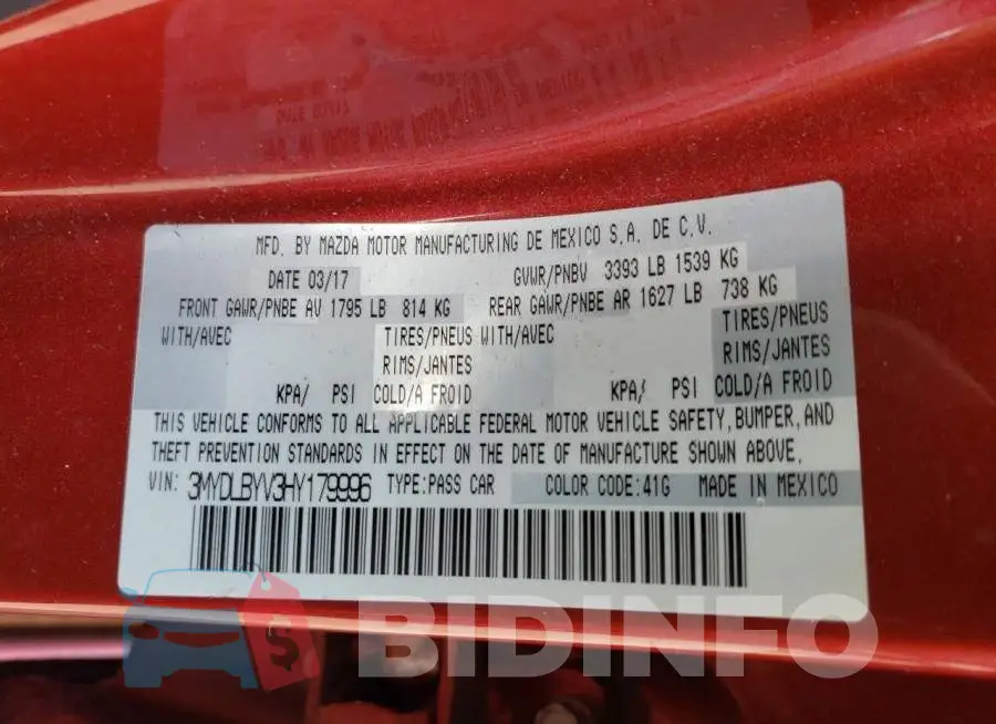 3MYDLBYV3HY179996 Photo# 12