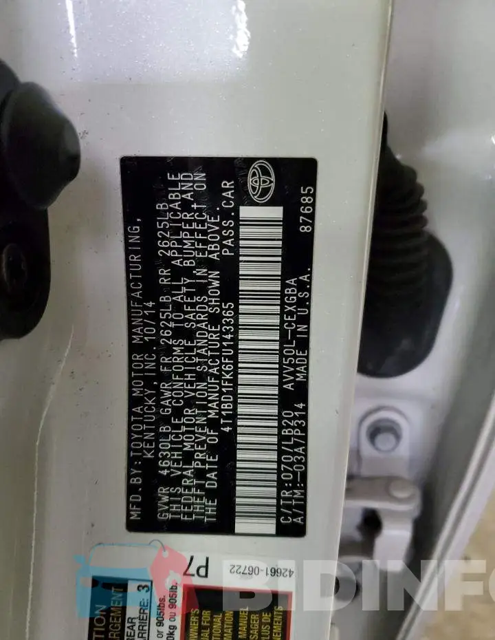 4T1BD1FK6FU143365 Photo# 12