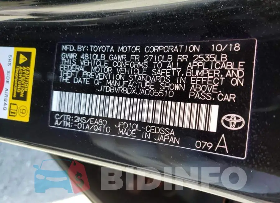 JTDBVRBDXJA005510 Photo# 12