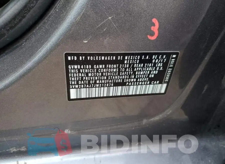 3VW2B7AJ7JM212876 Photo# 12