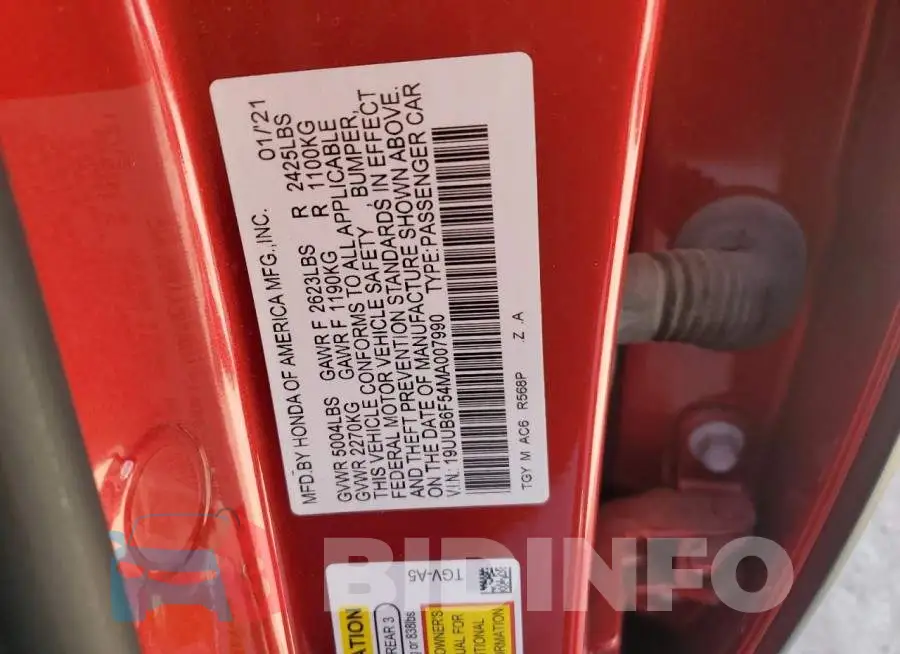 19UUB6F54MA007990 Photo# 12