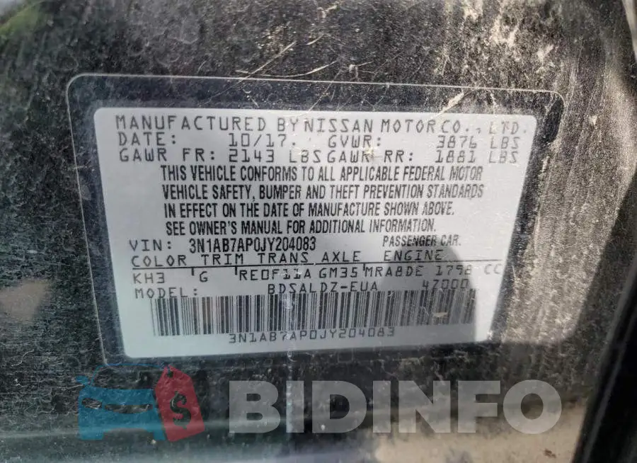 3N1AB7AP0JY204083 Photo# 12