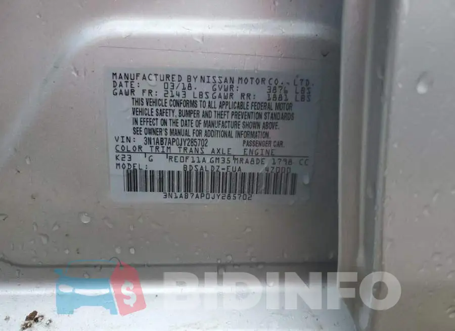3N1AB7AP0JY285702 Photo# 12