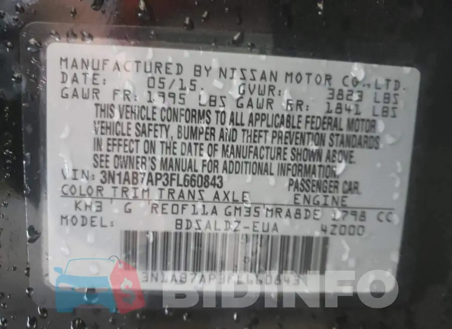 3N1AB7AP3FL660843 Photo# 13