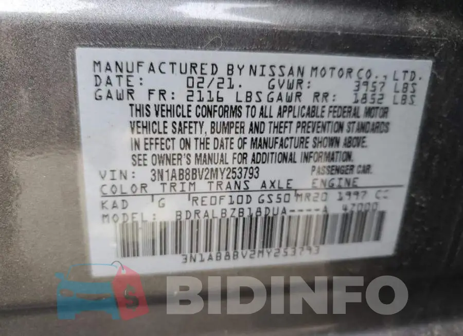 3N1AB8BV2MY253793 Photo# 12